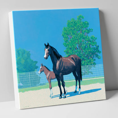 Summer Paddock Serenity mare & foal canvas wall art
