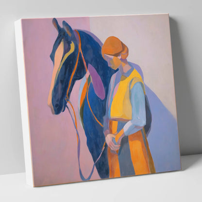 A Quiet Harmony horse & rider canvas wall art