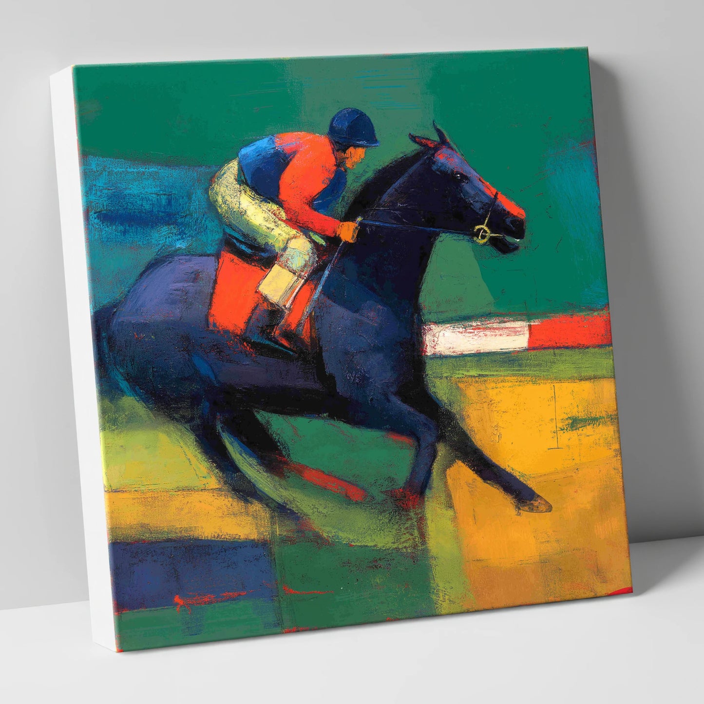 Thundering Colours racing horse canvas wall art
