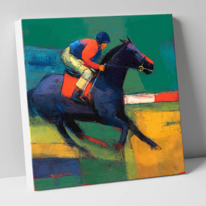 Thundering Colours racing horse canvas wall art