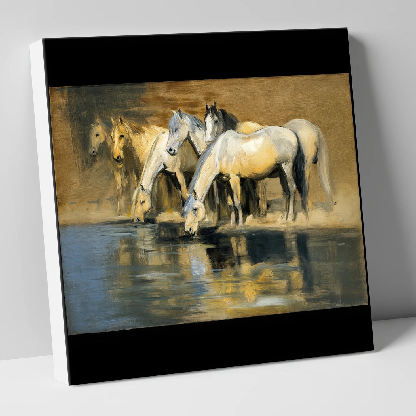 Reflections of the Herd wild horses canvas wall art