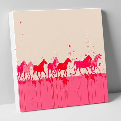 Magenta Motion wild horses canvas wall art