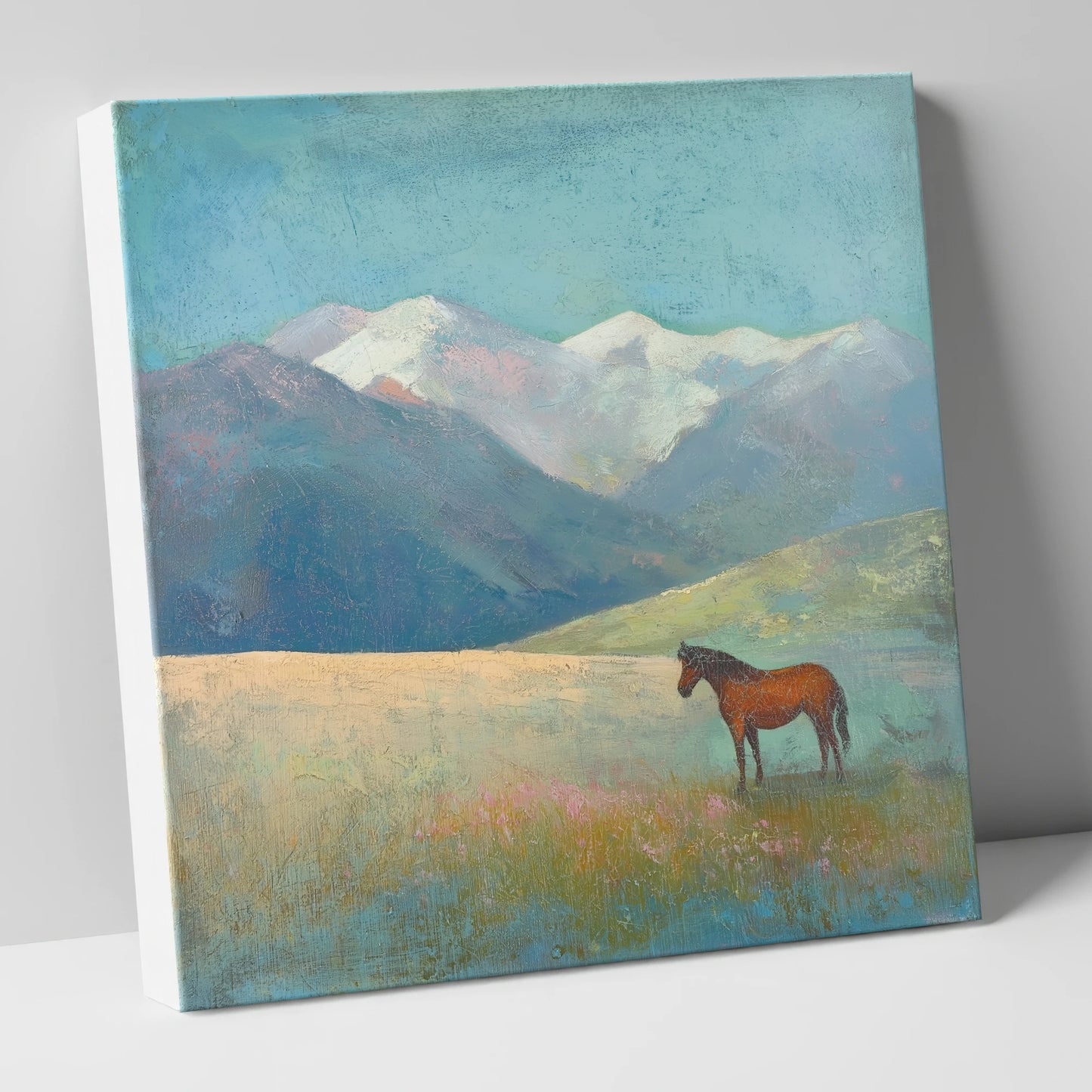 Alpine Solitude horse landscape canvas wall art