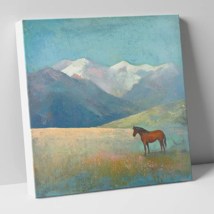 Alpine Solitude horse landscape canvas wall art