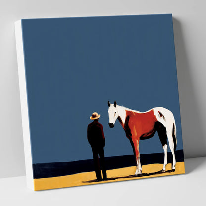 The Quiet Horizon horse & rider canvas wall art