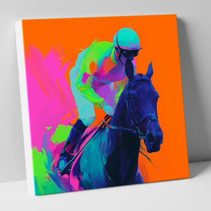 Velocity in Colour racing horse canvas wall art