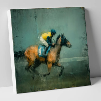 Out of the Shadows racing horse canvas wall art