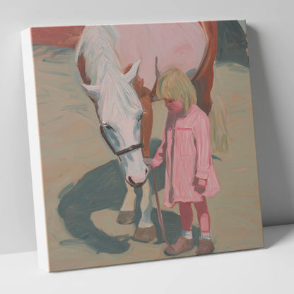 A Quiet Understanding horse & rider canvas wall art