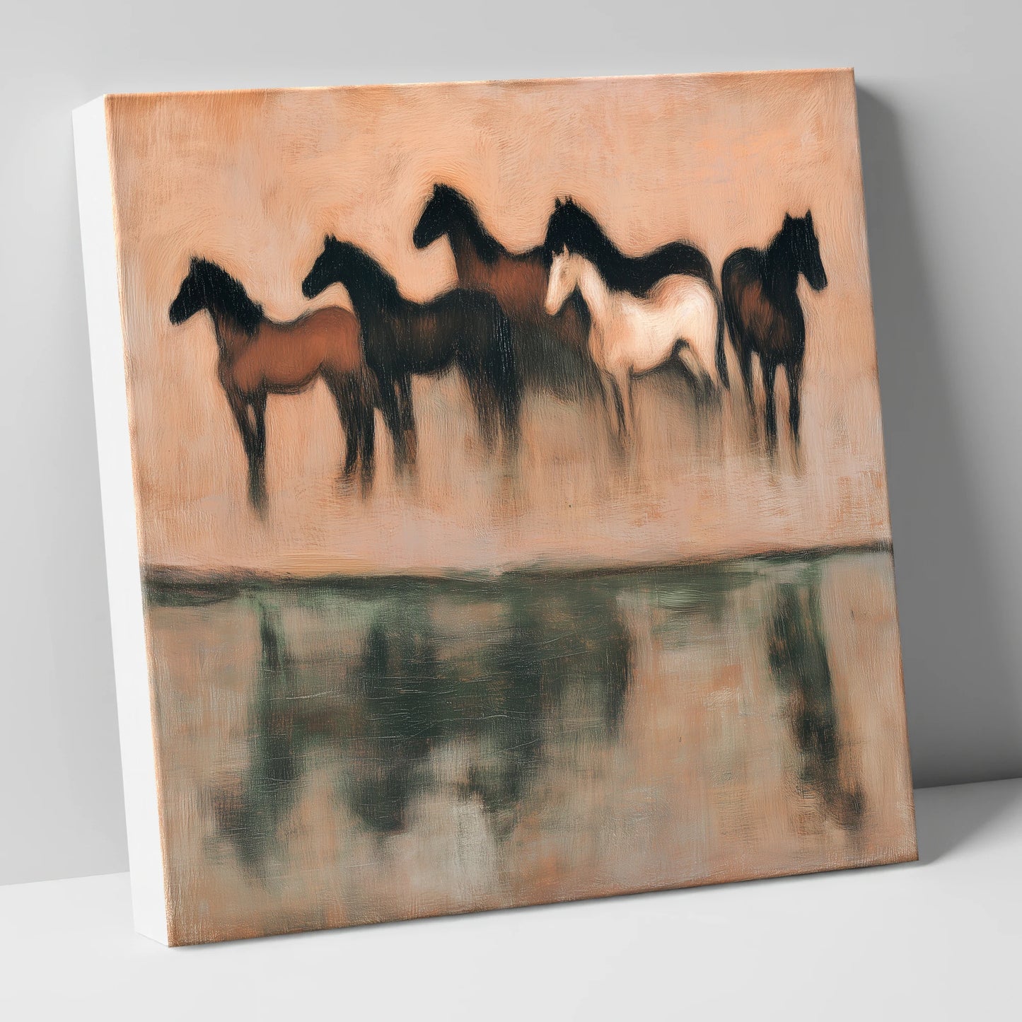 Shadows of the Herd wild horses canvas wall art
