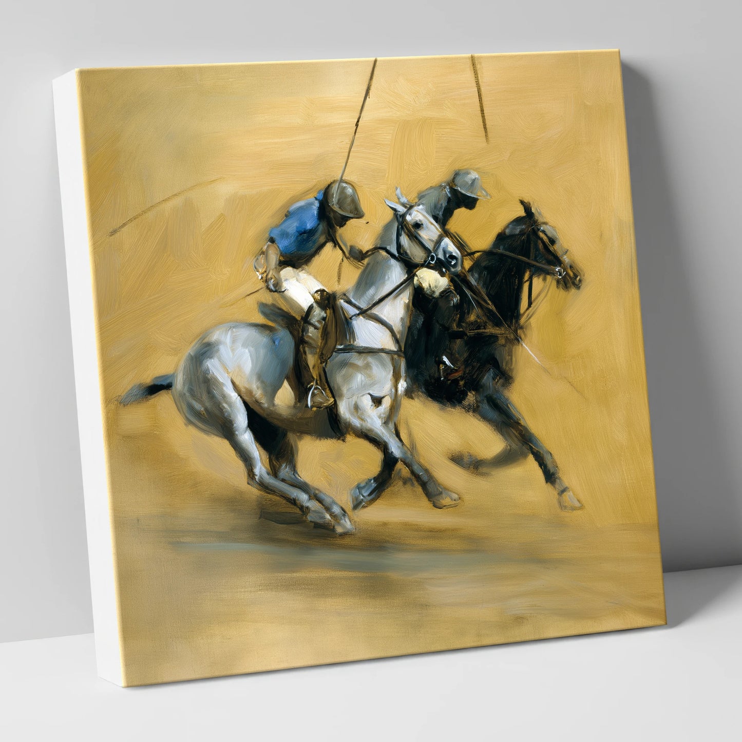 The Ride Off polo horse canvas wall art