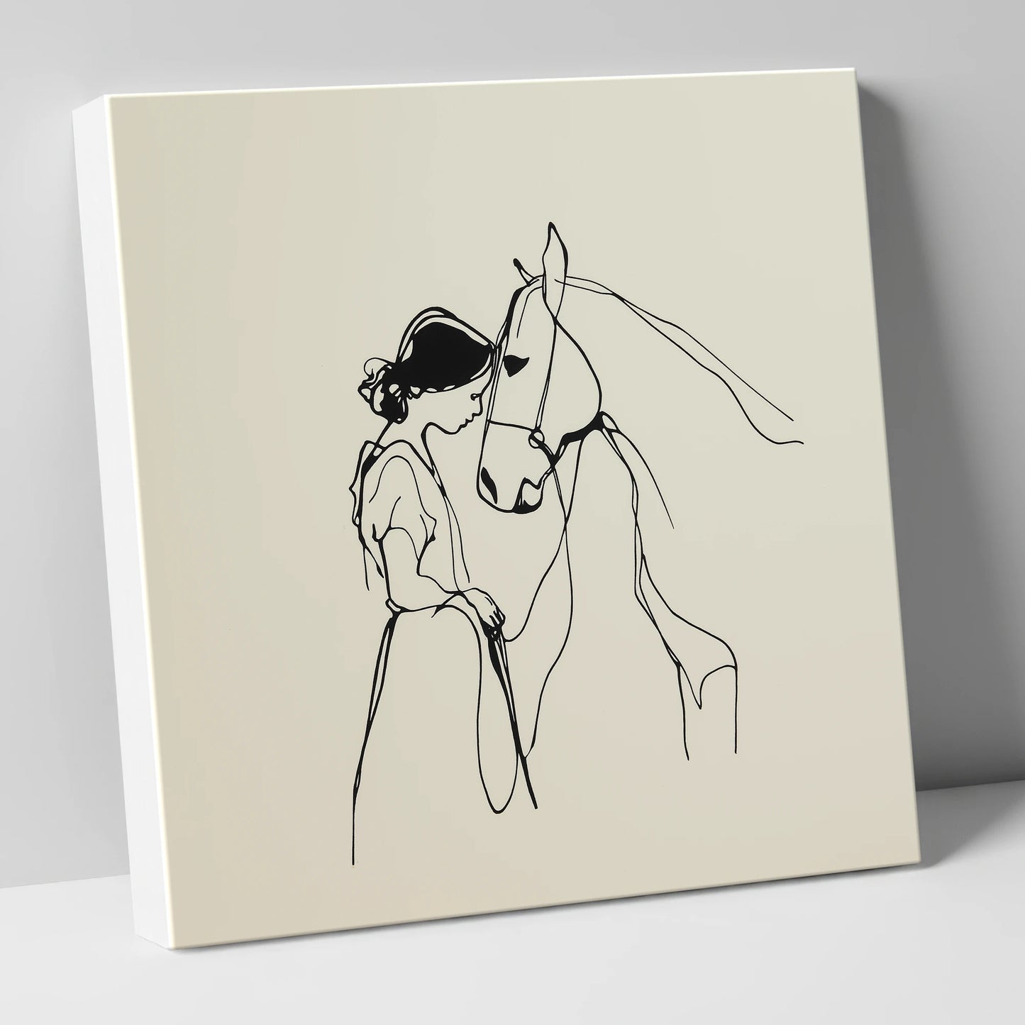 The Gentle Bond horse & rider canvas wall art
