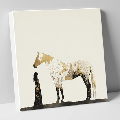 The Golden Bond horse & rider canvas wall art