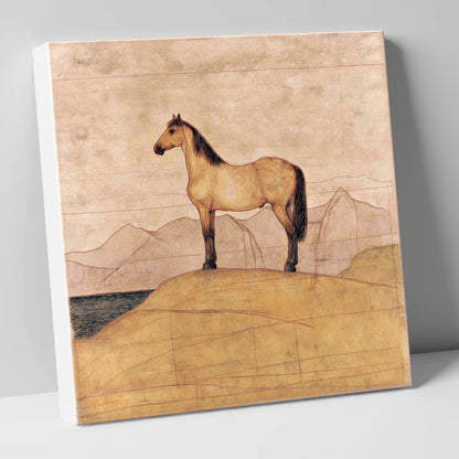 Golden Ridge Study horse landscape canvas wall art