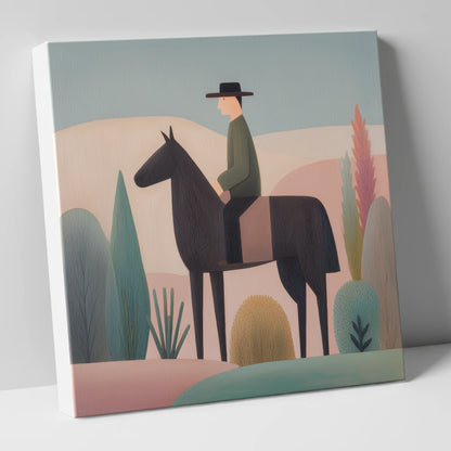 The Quiet Trail western horse canvas wall art