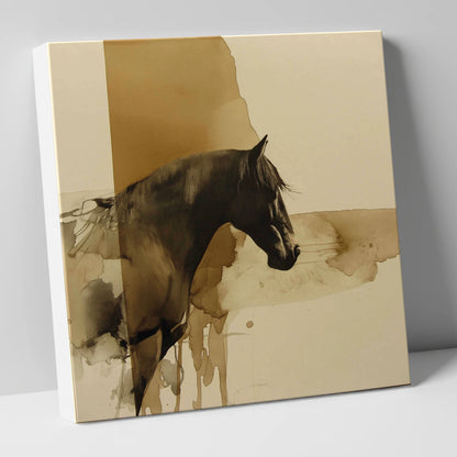 Sepia Silhouette horse breed canvas wall art