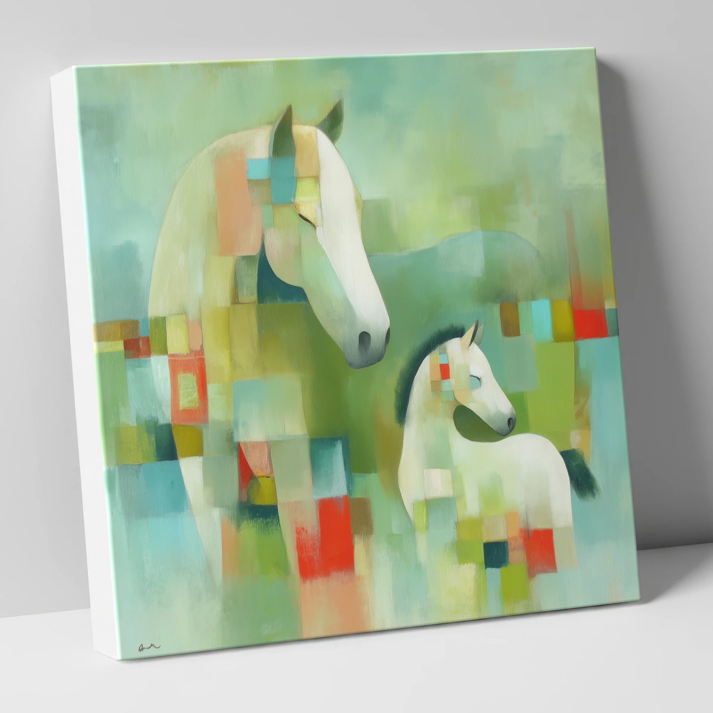 Structured Serenity mare & foal canvas wall art