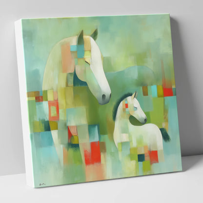 Structured Serenity mare & foal canvas wall art