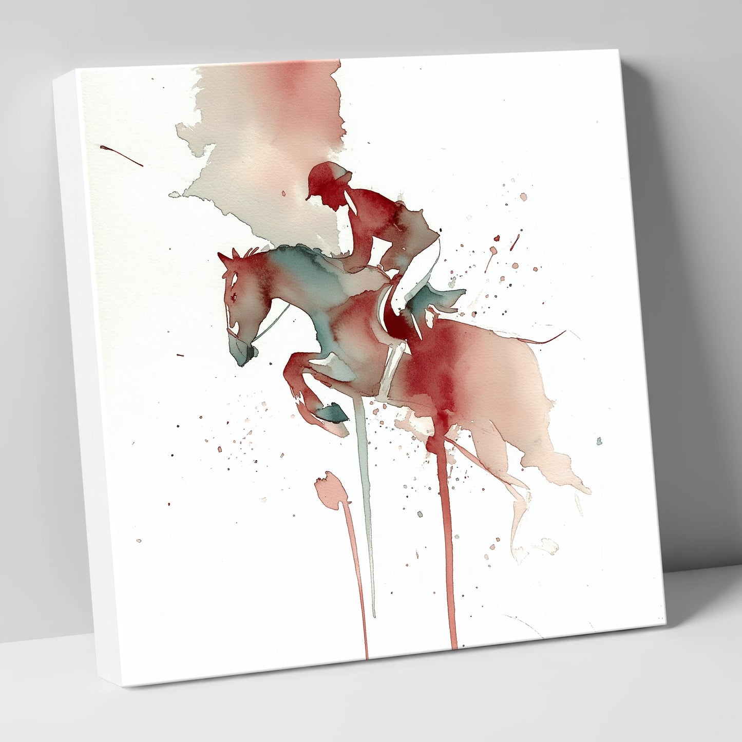 Crimson Flight show jumping horse canvas wall art