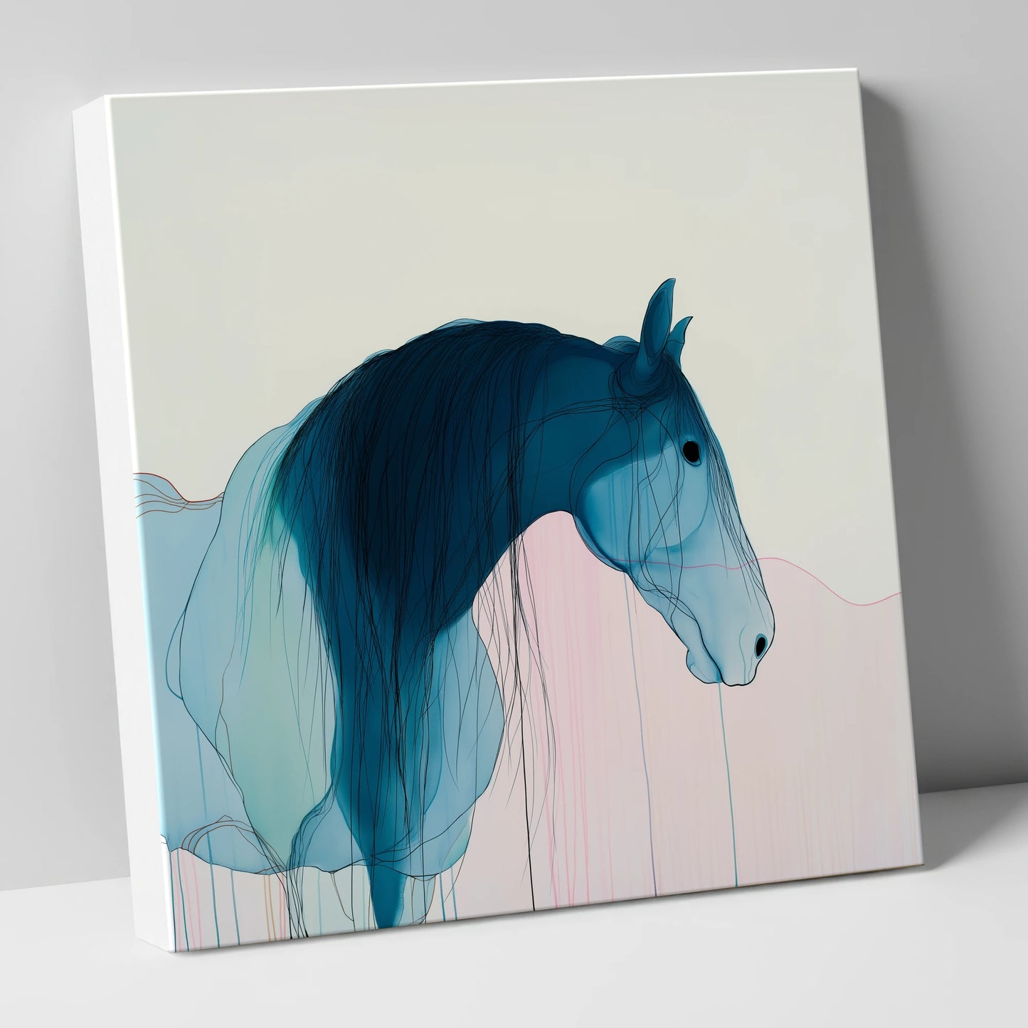 Fluid Blue Grace horse breed canvas wall art