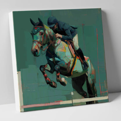 The Perfect Clearance show jumping horse canvas wall art
