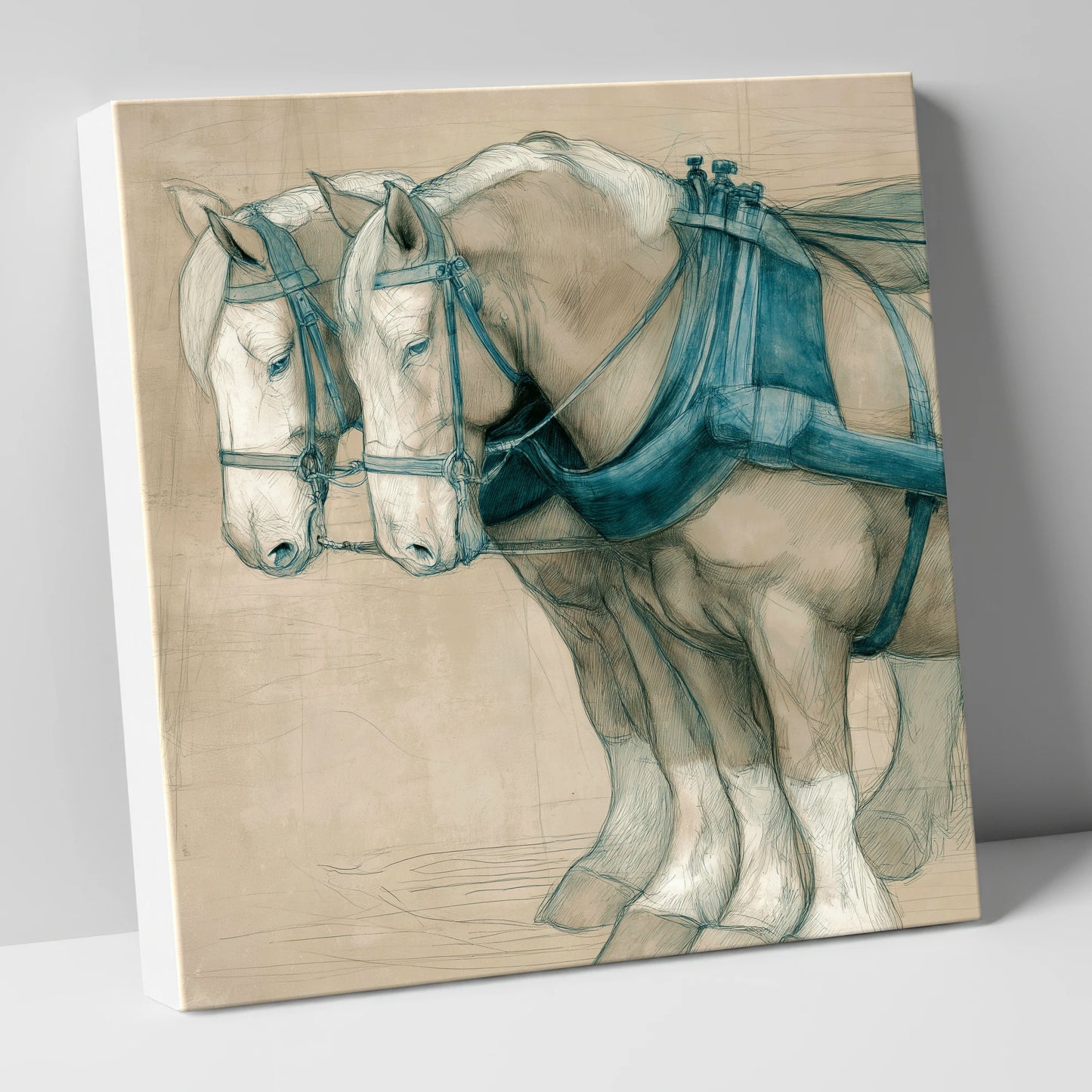 Quiet Strength in Harness working horse canvas wall art