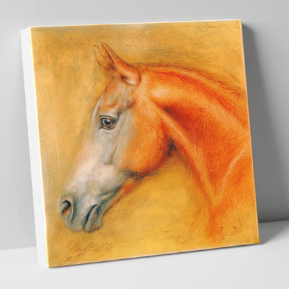 Radiant Chestnut Profile racing horse canvas wall art