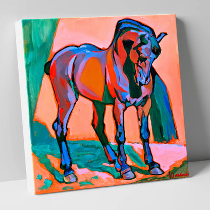 Vivid Abstract Standing Horse horse breed canvas wall art