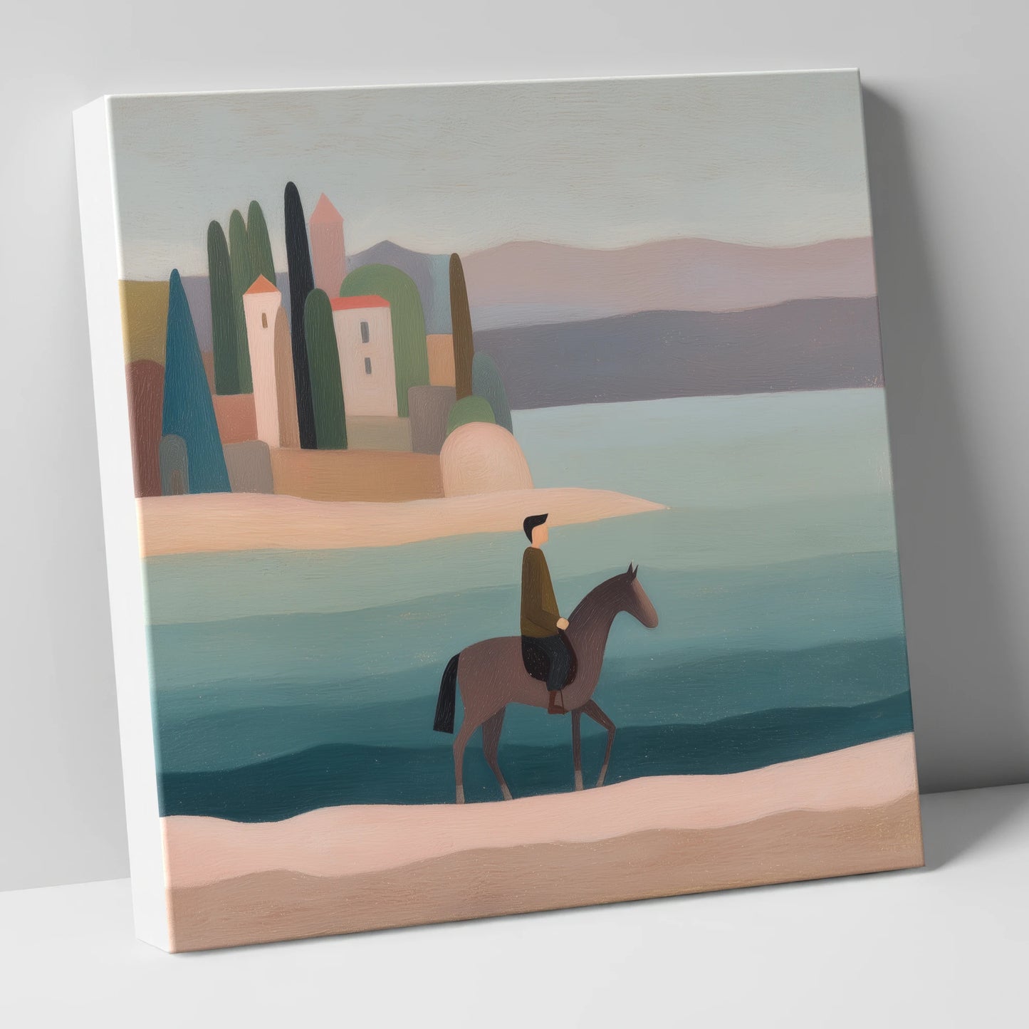 The Painted Shore beach horse canvas wall art