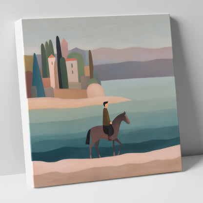 The Painted Shore beach horse canvas wall art