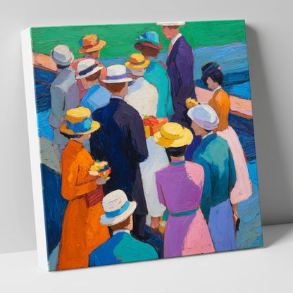Colours of the Enclosure racing horse canvas wall art