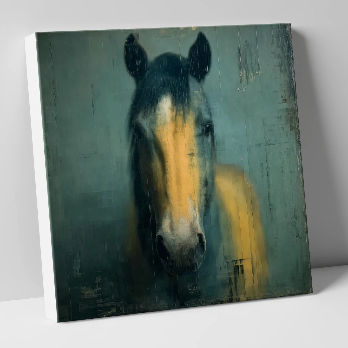 Ochre and Slate horse portrait canvas wall art