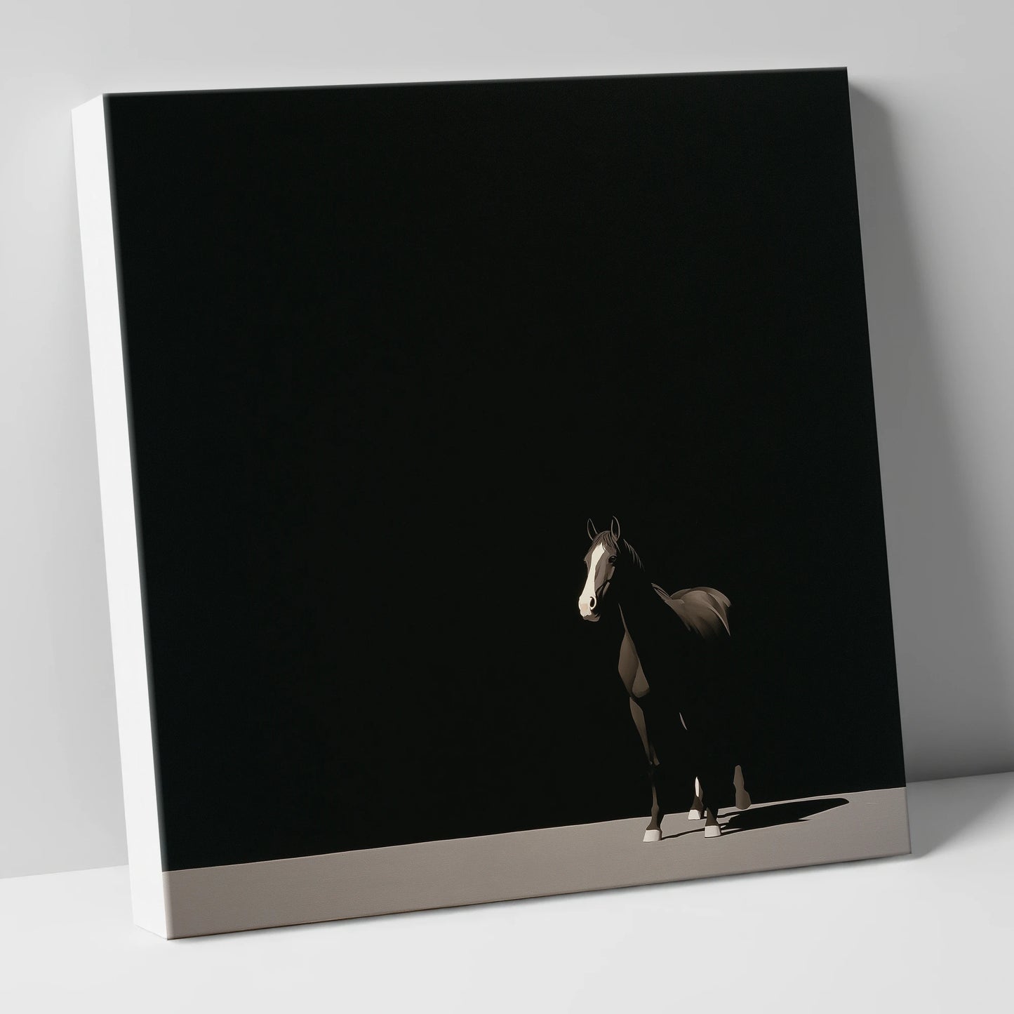 Midnight Solitude horse portrait canvas wall art