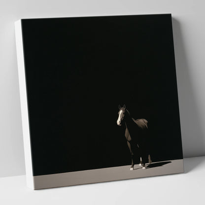 Midnight Solitude horse portrait canvas wall art