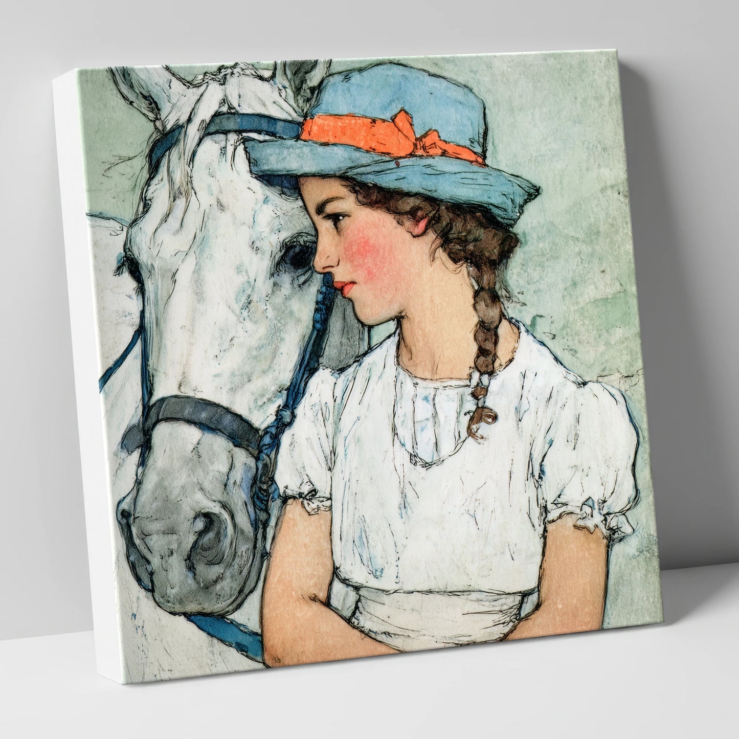 A Quiet Bond horse & rider canvas wall art