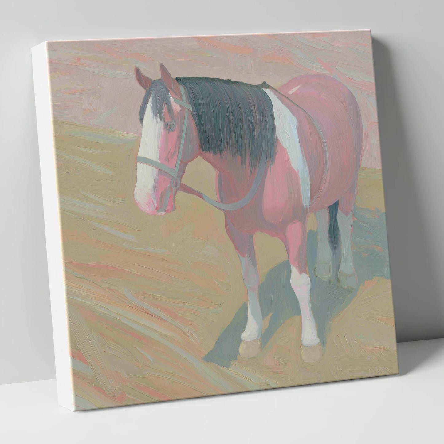 The Gentle Skewbald working horse canvas wall art