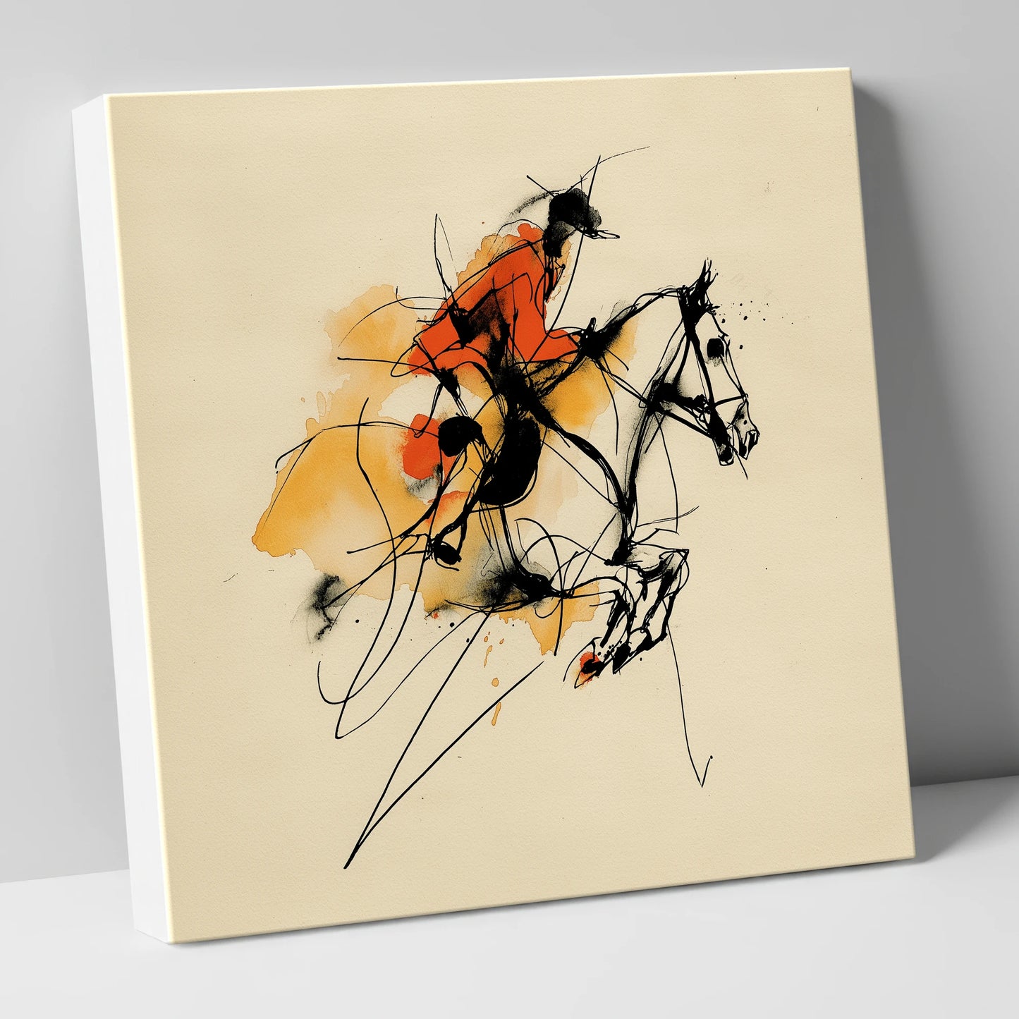 Vivid Leap show jumping horse canvas wall art