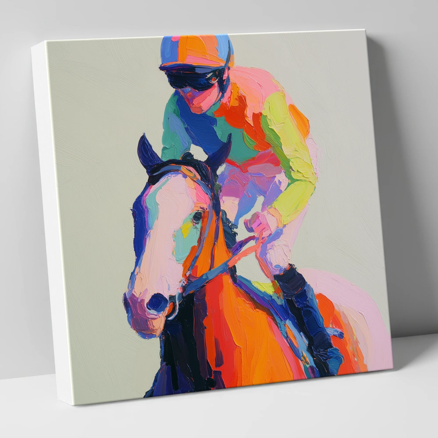 The Vibrant Sprint racing horse canvas wall art