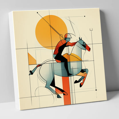 Structured Chukka polo horse canvas wall art