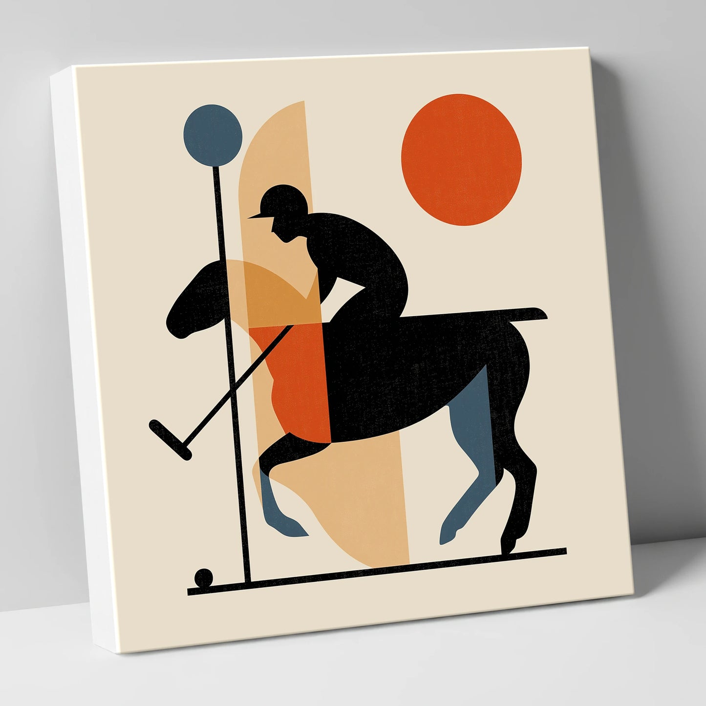 Retro Polo Strike polo horse canvas wall art