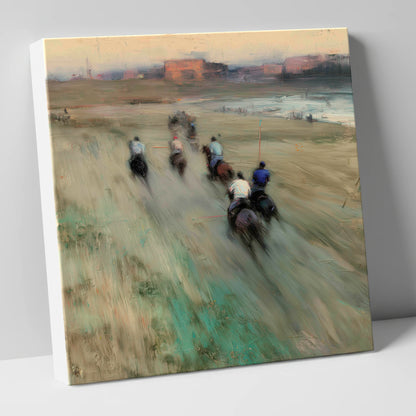 The Beach Chukka polo horse canvas wall art