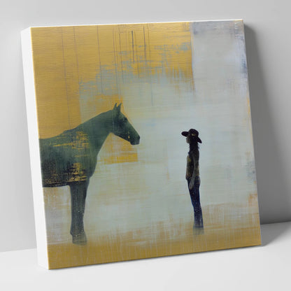 A Quiet Understanding western horse canvas wall art