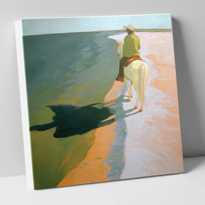 Tide Line Shadows beach horse canvas wall art