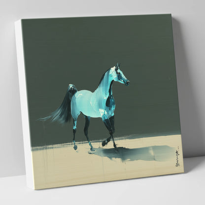 Azure Arabian Spirit horse breed canvas wall art