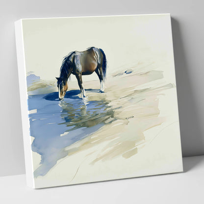 Quiet Reflection wild horses canvas wall art