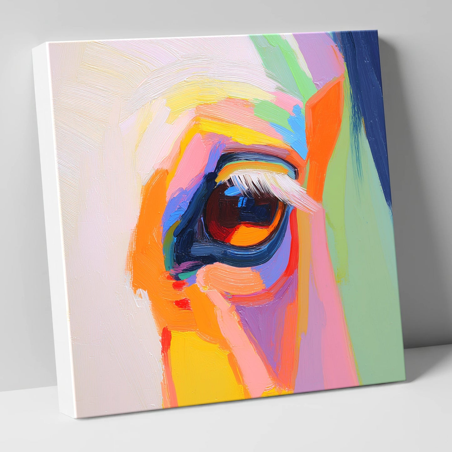 Kaleidoscopic Gaze horse portrait canvas wall art
