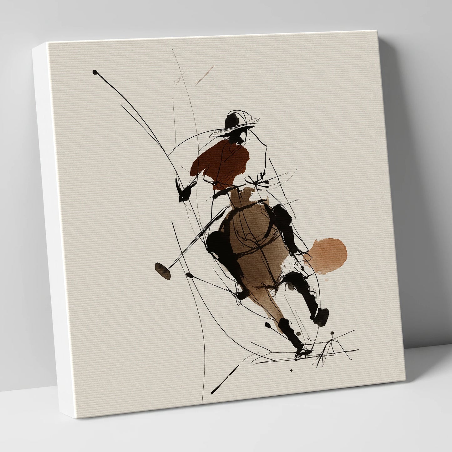 Dynamic Chukka polo horse canvas wall art