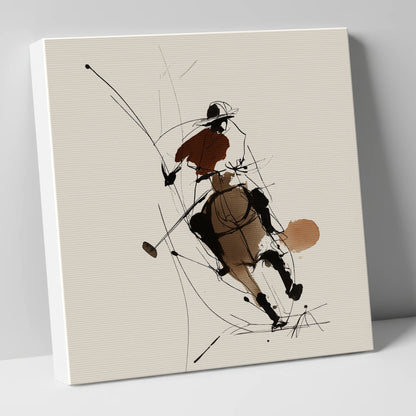 Dynamic Chukka polo horse canvas wall art