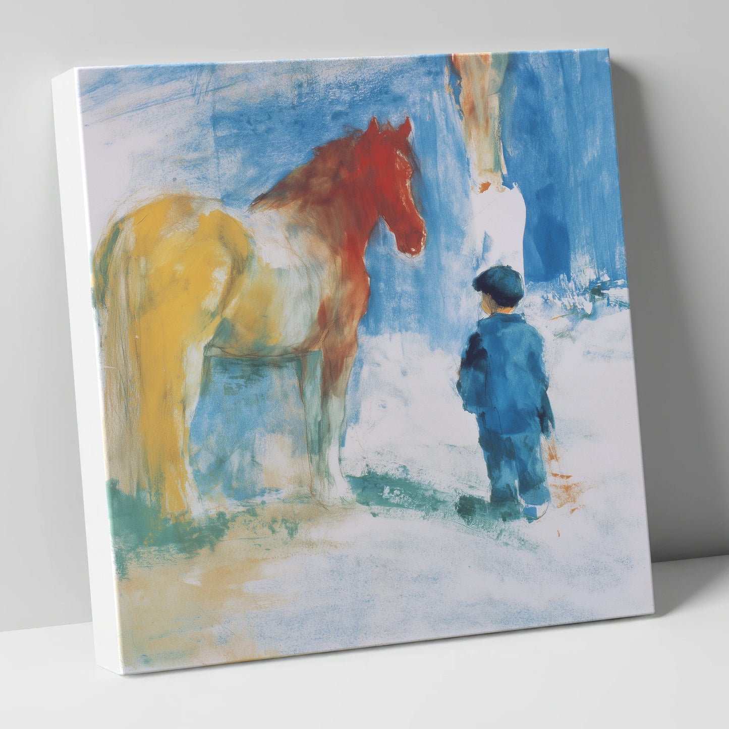 A Quiet Connection horse & rider canvas wall art