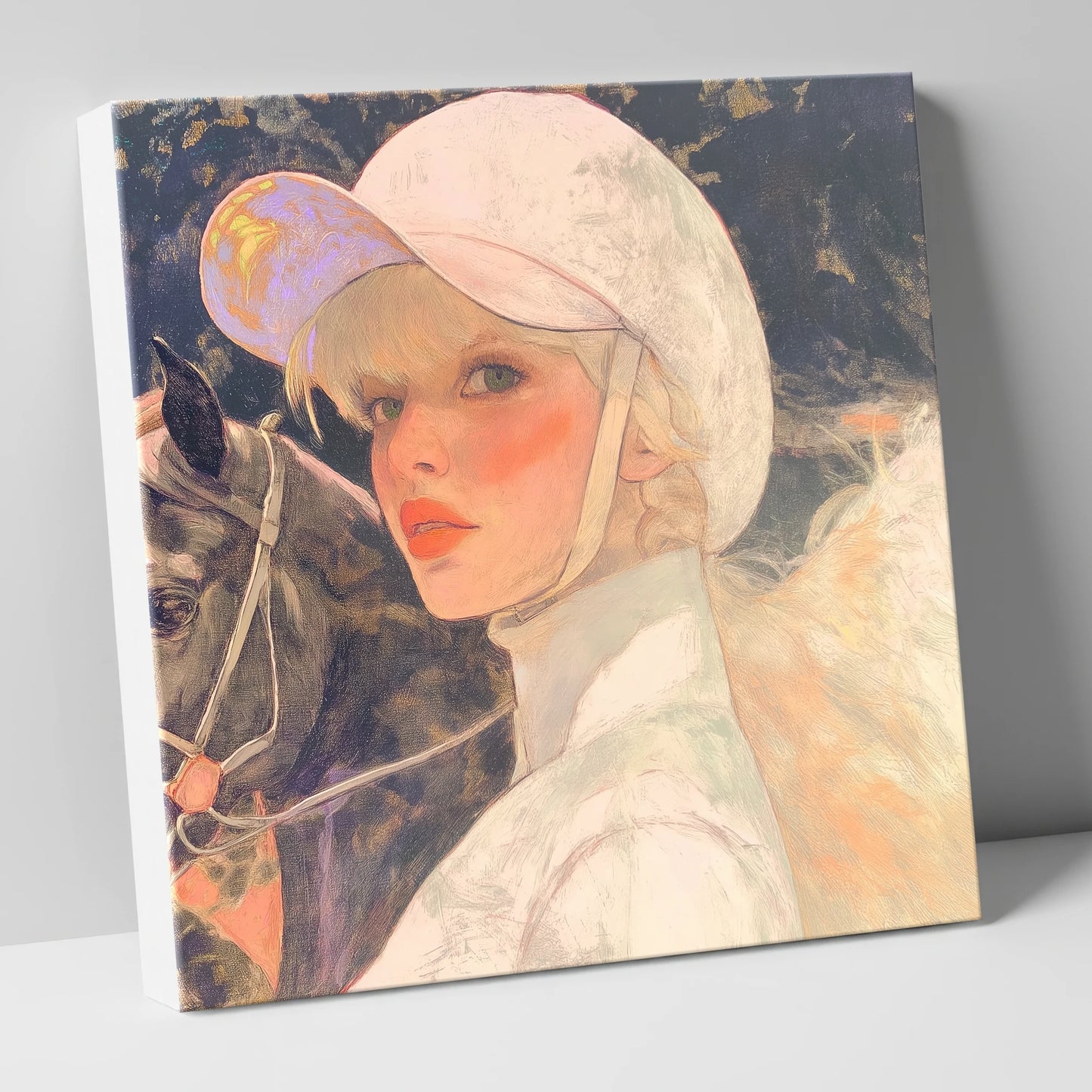 The Jockey's Gaze racing horse canvas wall art