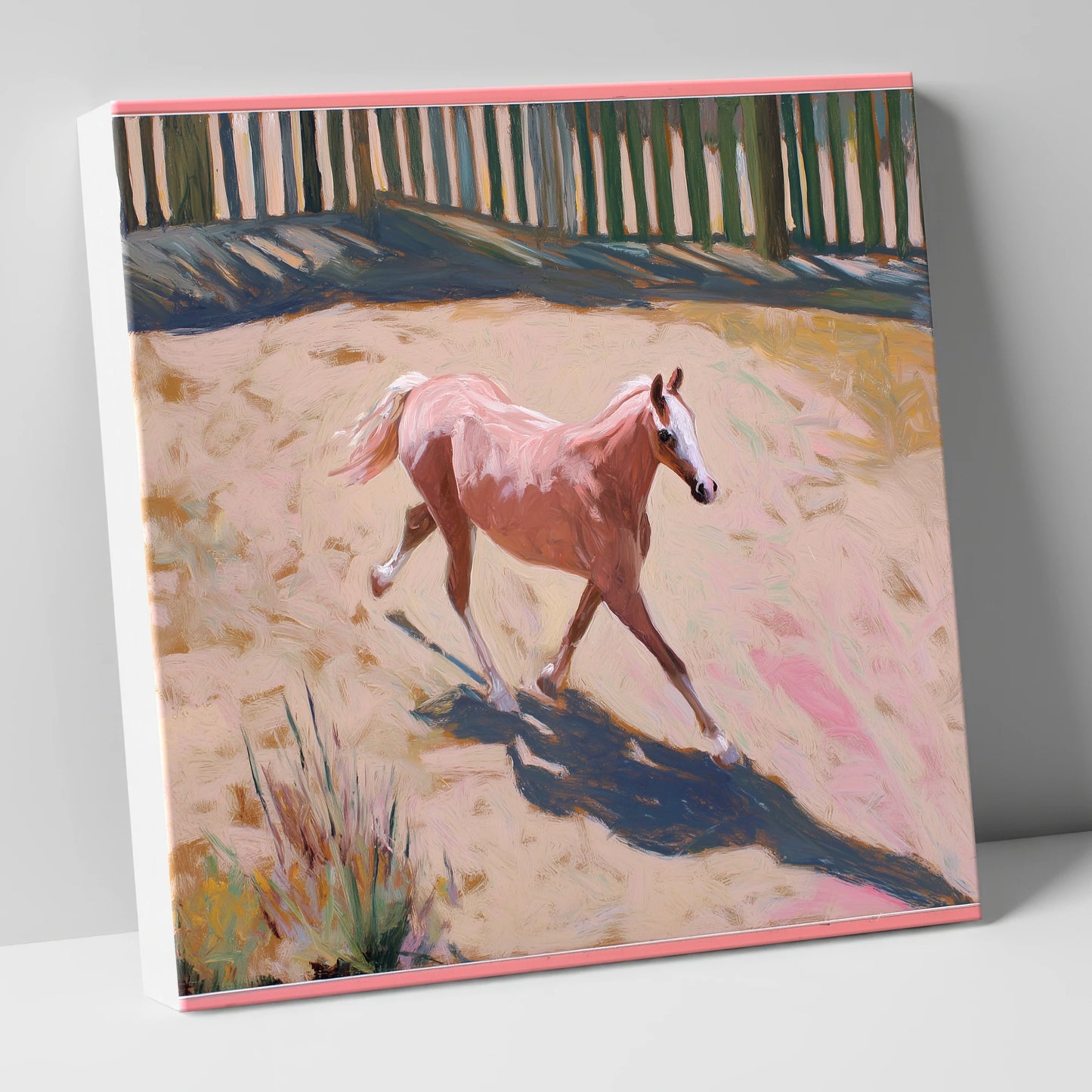 Sunlit Arena Stride horse breed canvas wall art